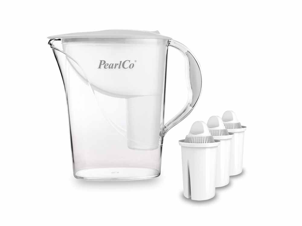 PearlCo Wasserfilter PearlCo Wasserfilter Standard Weiß Inkl. 3 Universal Filterkartuschen