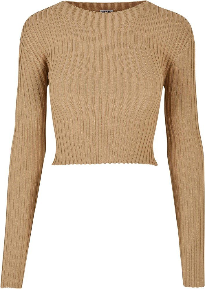 Longsleeve Ladies Short Rib Knit Twisted Back Sweater Damen Pullover
