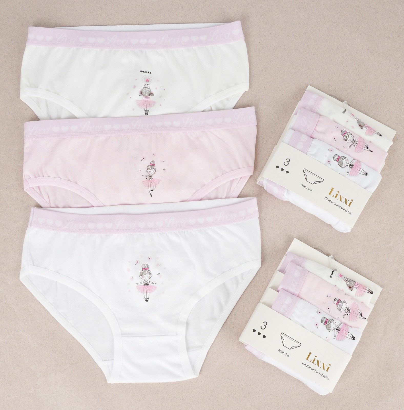 Lixxi Panty Lixxi Panty 3er Set Mädchen Pantys - Mehrfarbig (Packung, 3-Stk) (3-St)