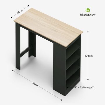 blumfeldt Schreibtisch Erskine Bartisch (Packung, 1 Tisch), Tresentisch Hausbar höhenverstellbare Regale