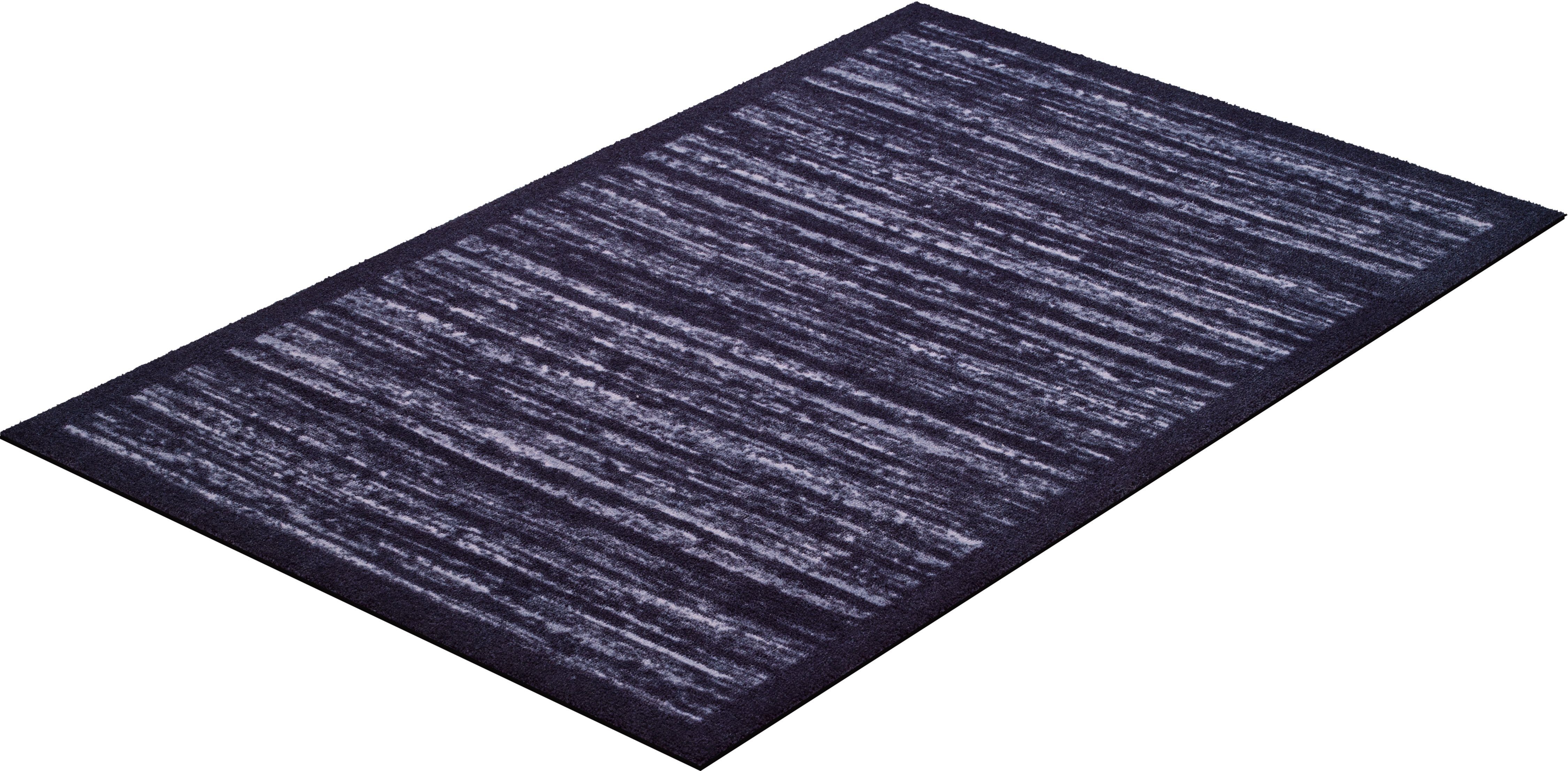 Teppich Hamada, Grund, rechteckig, Höhe: grau/schwarz Bordüre geeignet, und 8 In- mit Outdoor Teppich mm