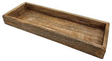 Meinposten Dekotablett Tablett Mangoholz Holztablett Holz Serviertablett 34x12 cm (1 St)