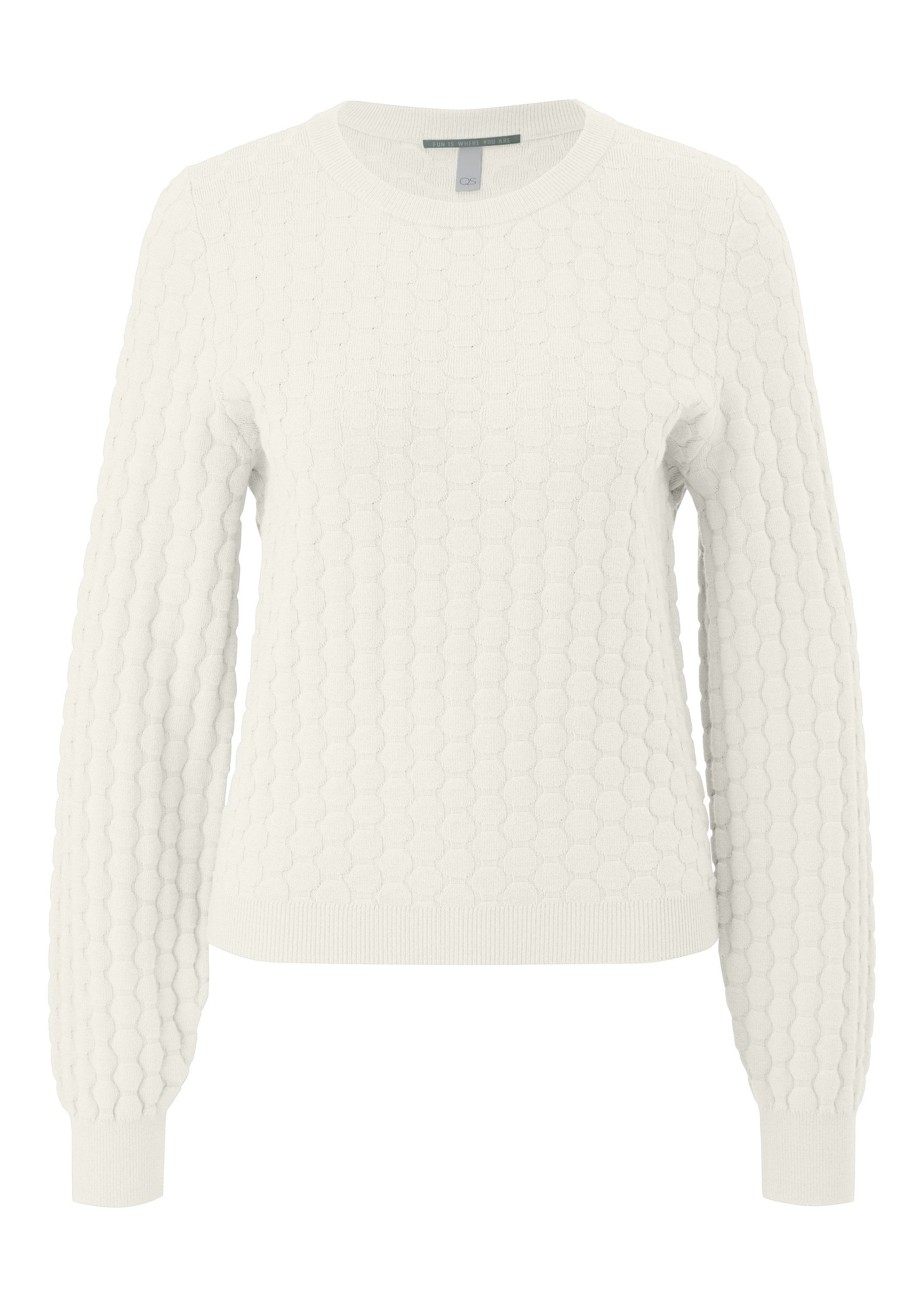 QS Longpullover Strickpullover Strukturierter Pullover günstig online kaufen