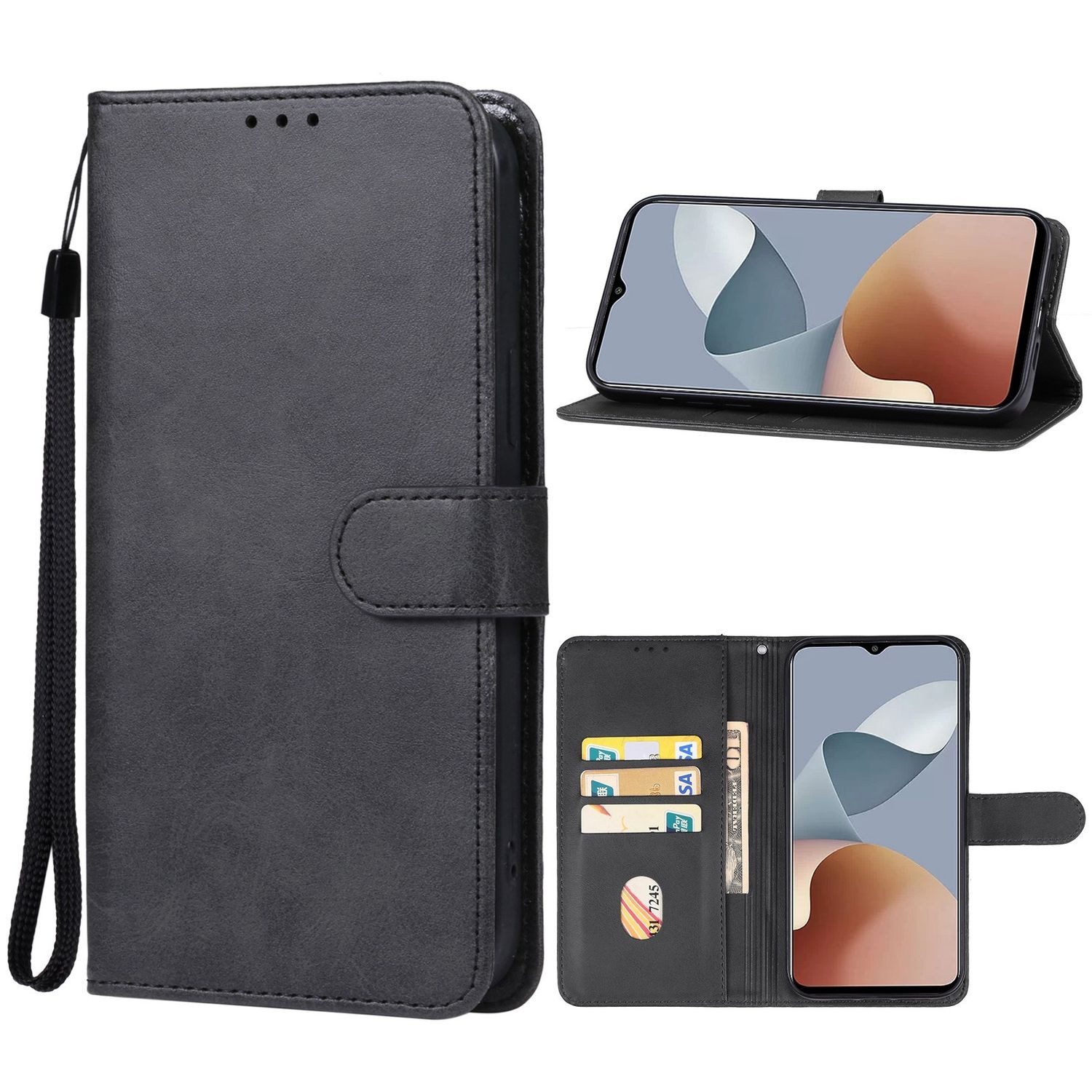 Wigento Smartphone-Hülle Für ZTE Blade A73 4G / V50s Book Wallet Tasche mit Schlaufe Etui Hülle