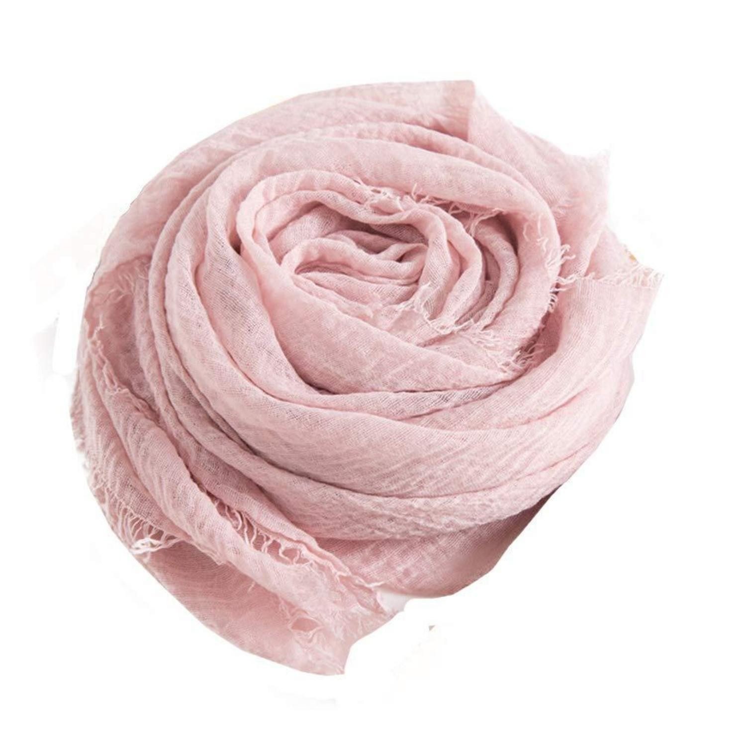 LuxusKollektion Halstuch Damen Schal Baumwolle Elegant Rosa