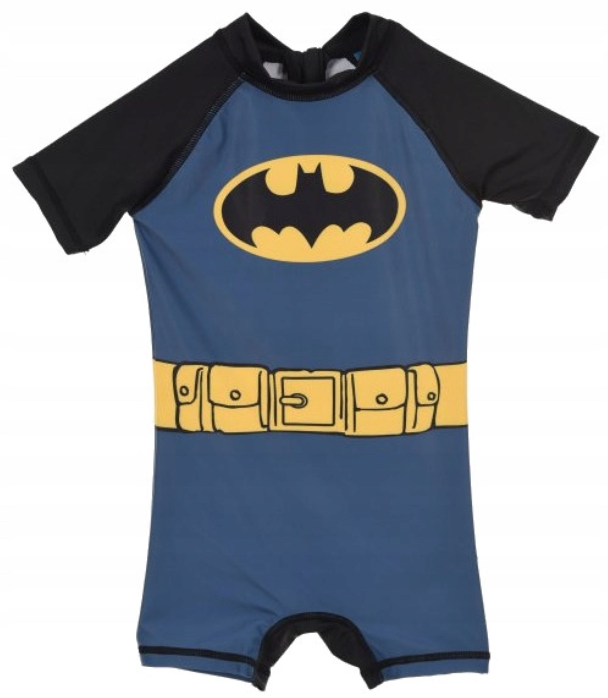 Festivalartikel Badeanzug Batman Kinder Badeanzug Blau Schwarz, Kurzarm, UV-Schutz