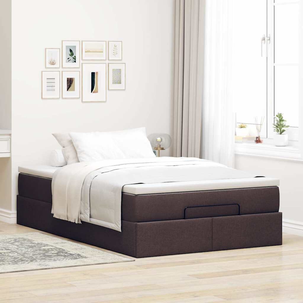 vidaXL Bett Ottoman-Bett mit Matratze Dunkelbraun günstig online kaufen
