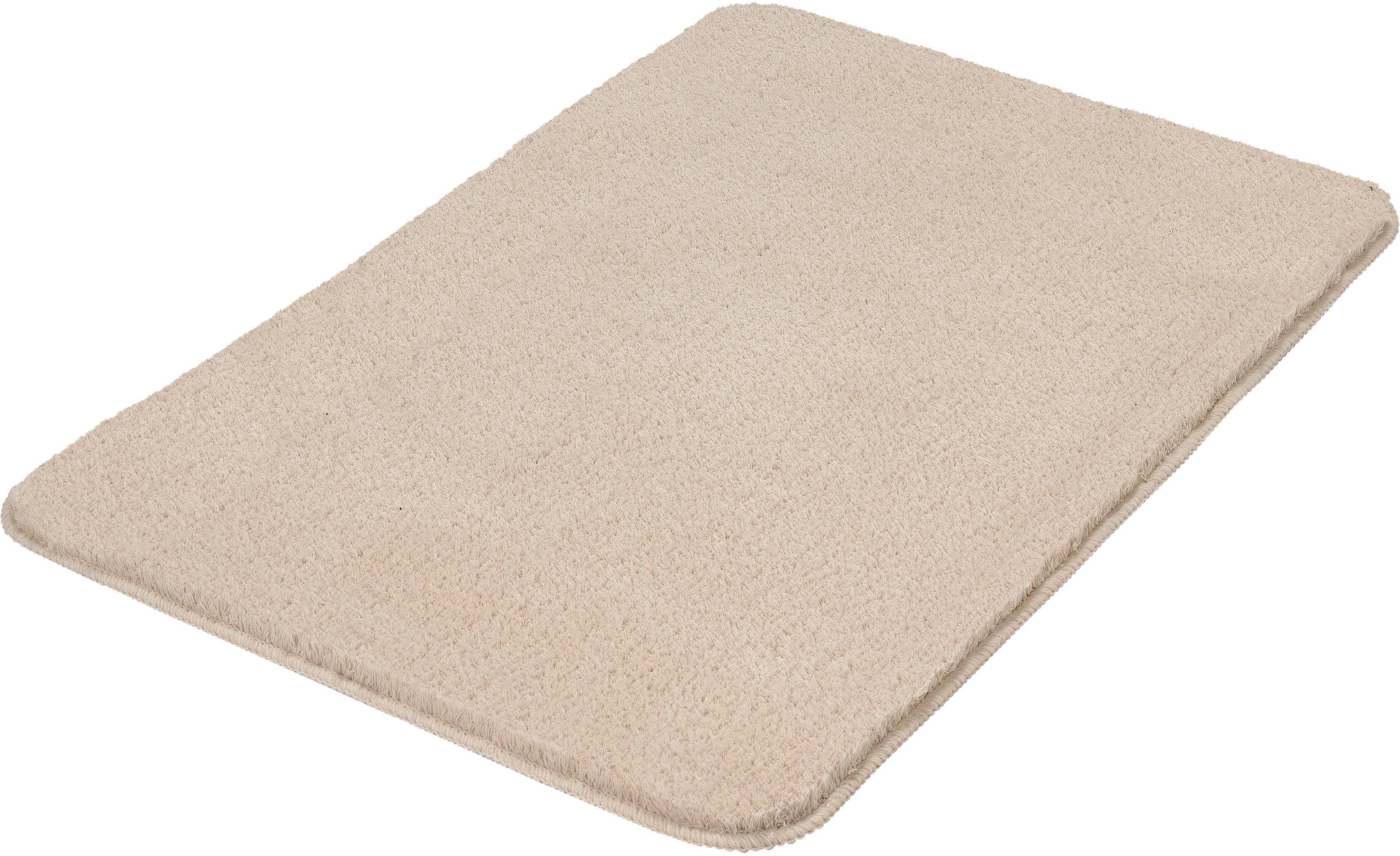Kleine Wolke Badematte Marco, Badvorleger, Badezimmer Teppich, Höhe 20 mm, rutschhemmend beschichtet, fußbodenheizungsgeeignet, Polyester, rechteckig, Badteppich, Uni Farben