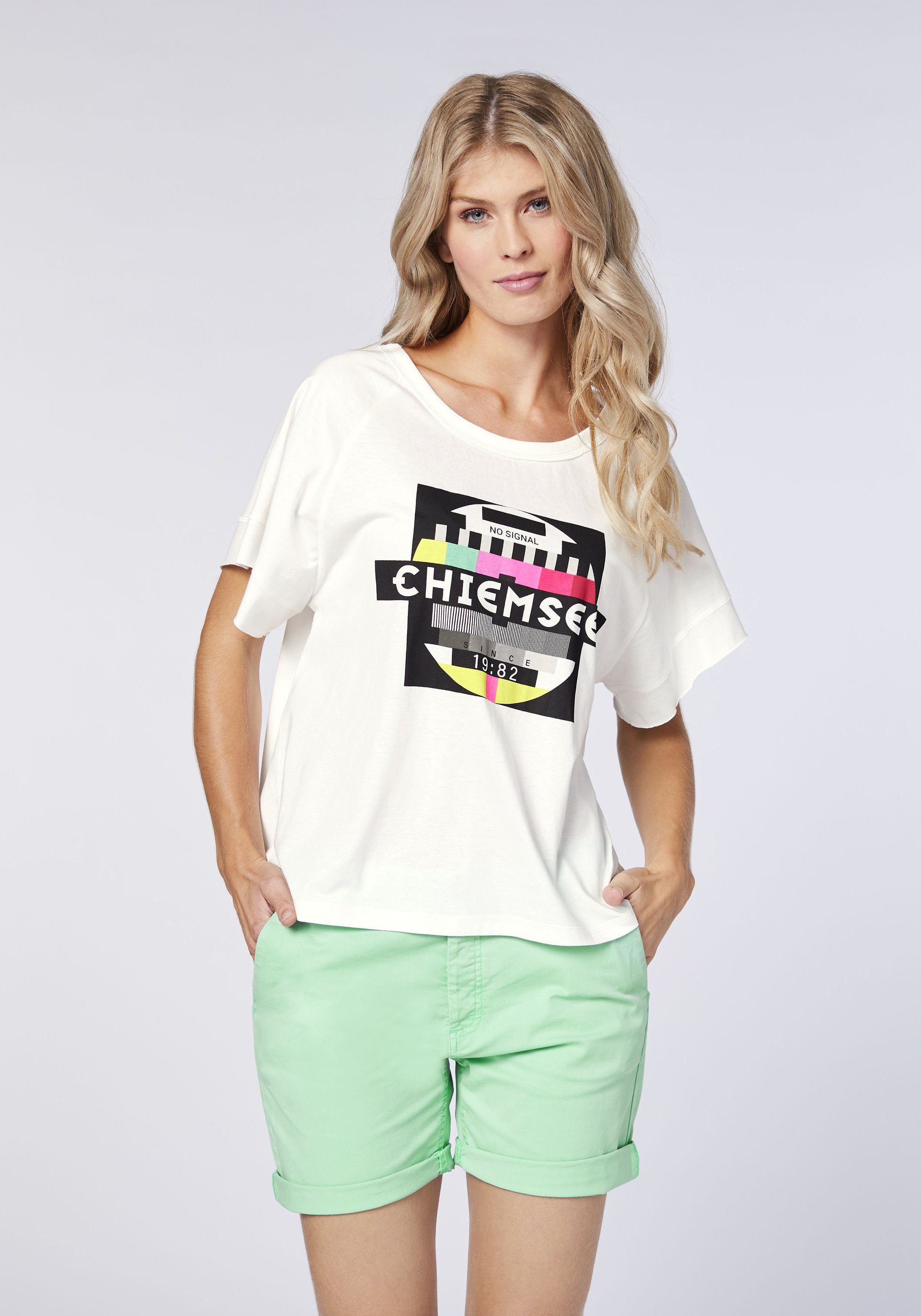 T-Shirt Chiemsee mit Print-Shirt Kastiges White Star 1 NO-SIGNAL-Print