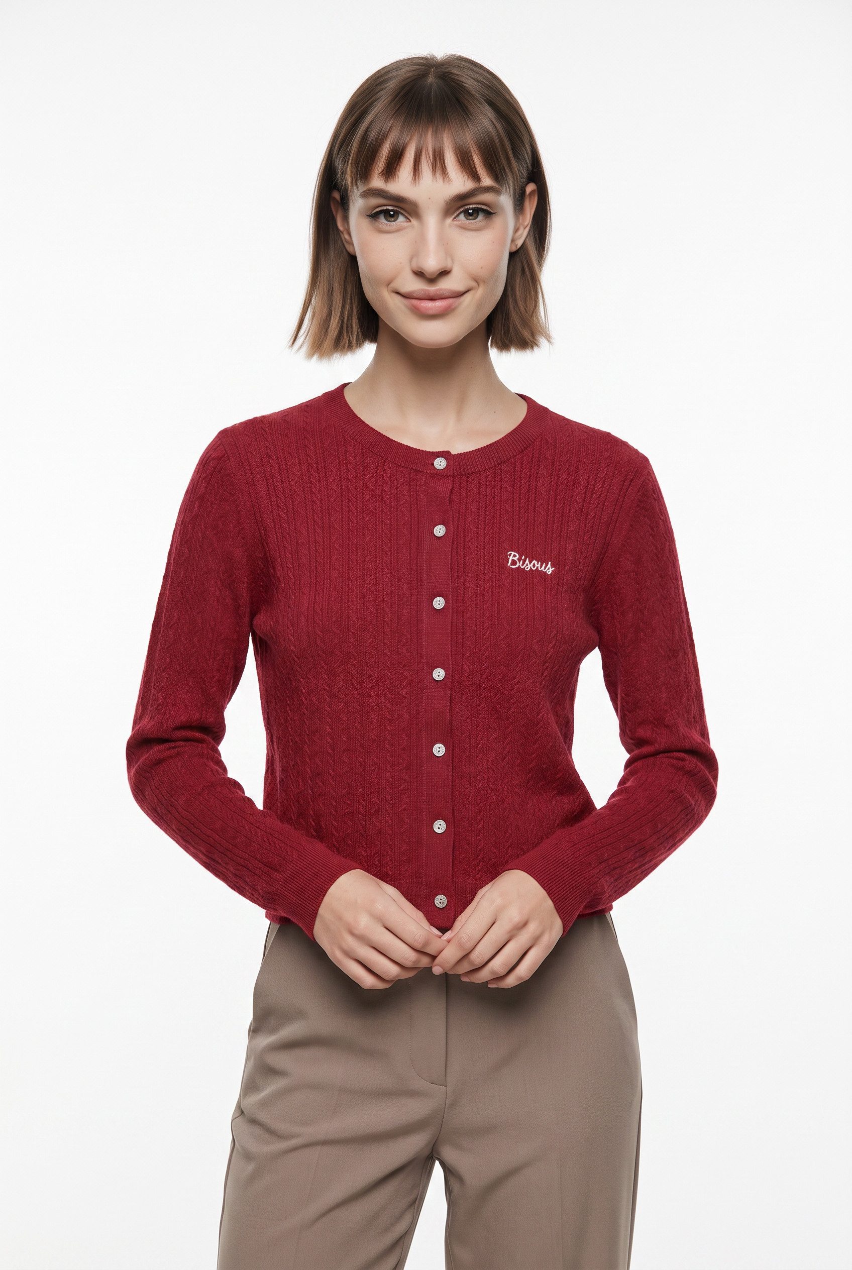 Vero Moda Strickjacke VMGOLD CABLE LS O-NECK CARDIGAN Viskosemischung, regular fit