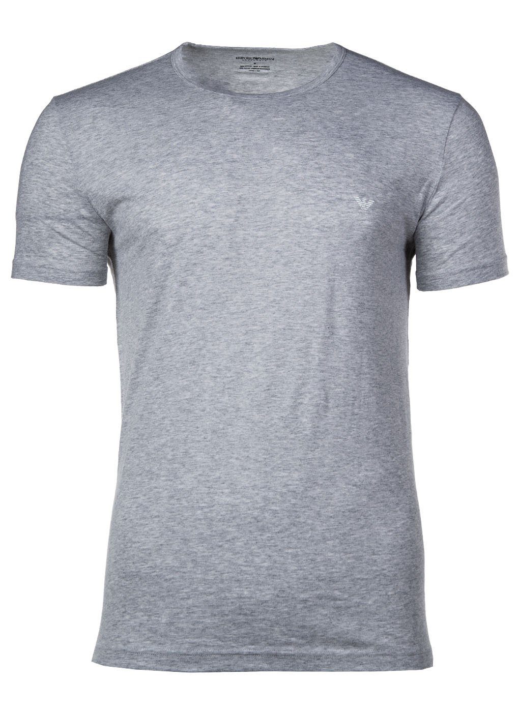 Emporio Armani T-Shirt Crew 2er Herren Rundhals Blau/Grau Pack T-Shirt Neck, 