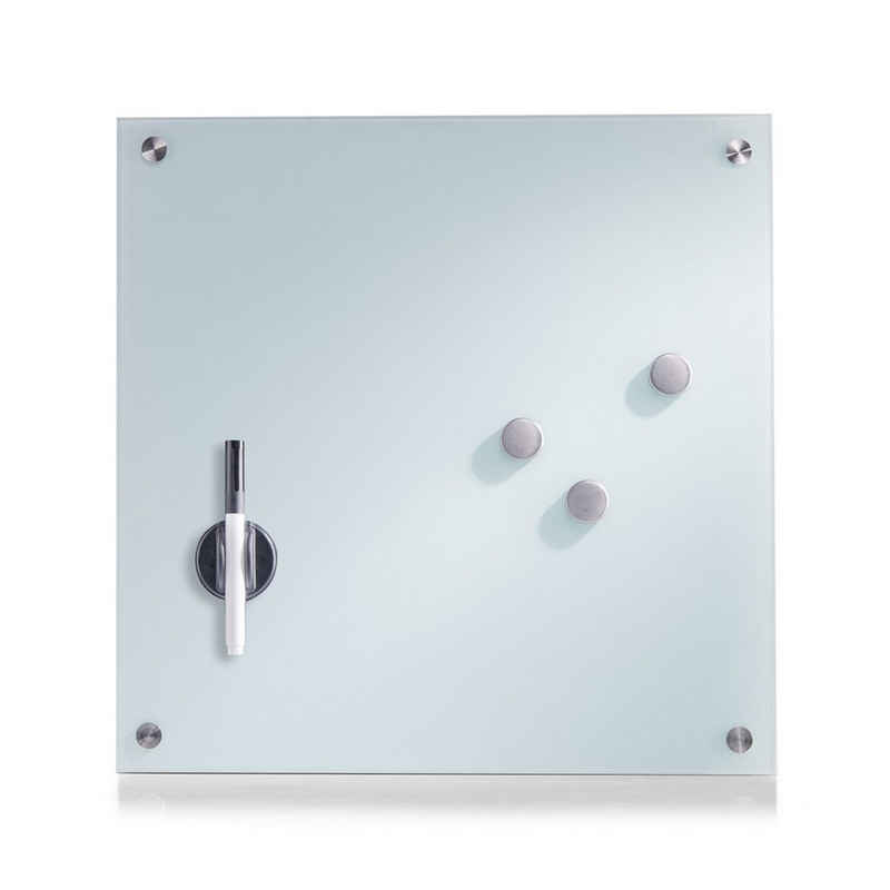 HTI-Living Memoboard Memoboard Glas quadratisch, Pinnwand Magnettafel Magnetboard Schreibtafel Schreibboard