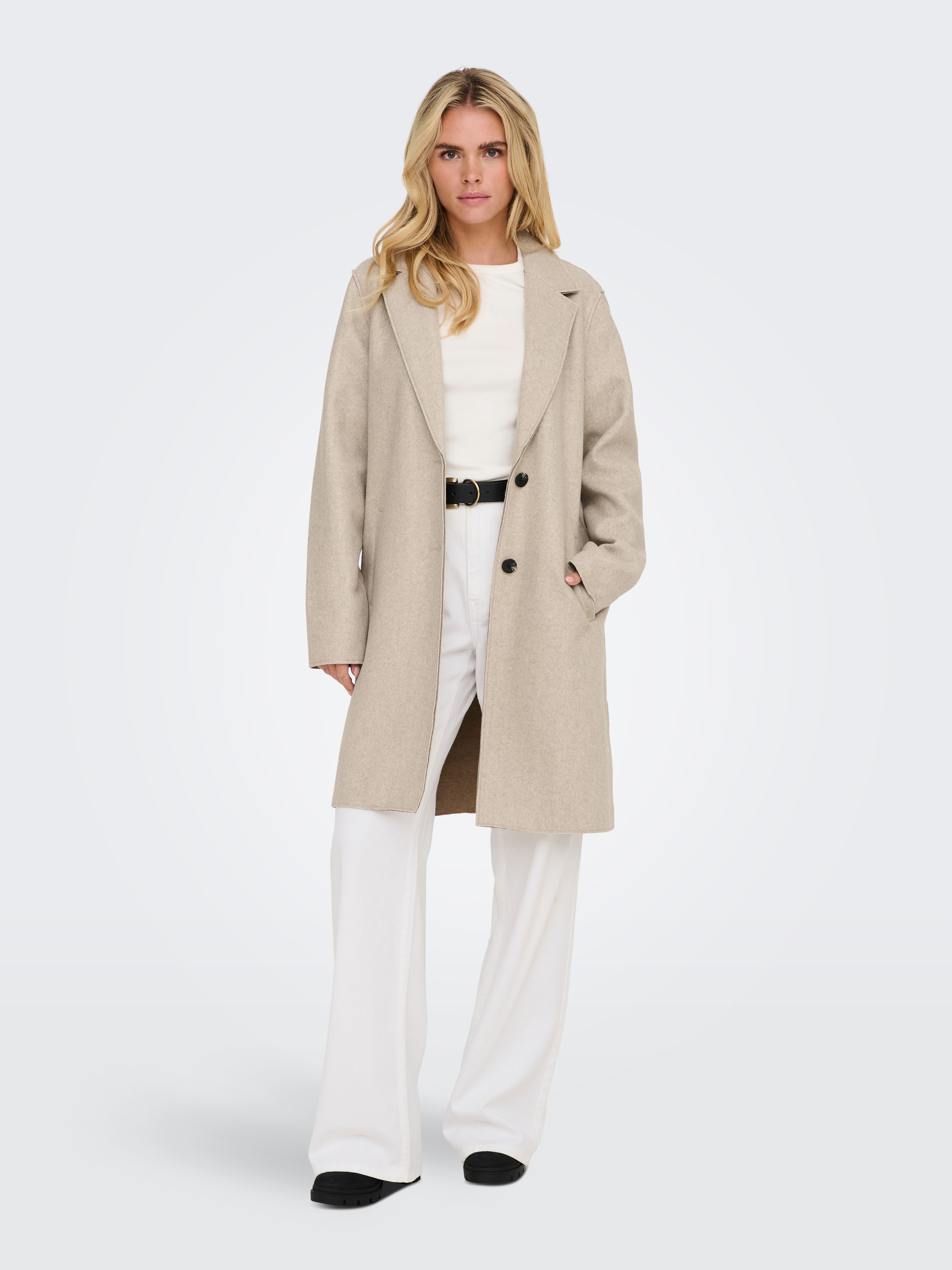 ONLY Langmantel ONLCARRIE BONDED COAT OTW NOOS Polyester, lässig weit
