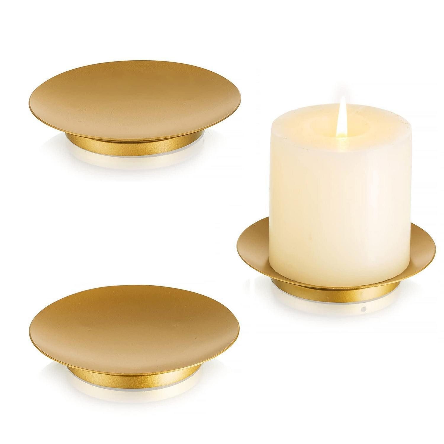 LuxusKollektion Kerzentablett Kerzenständer Gold 3er Set 10,8cm (3 St)