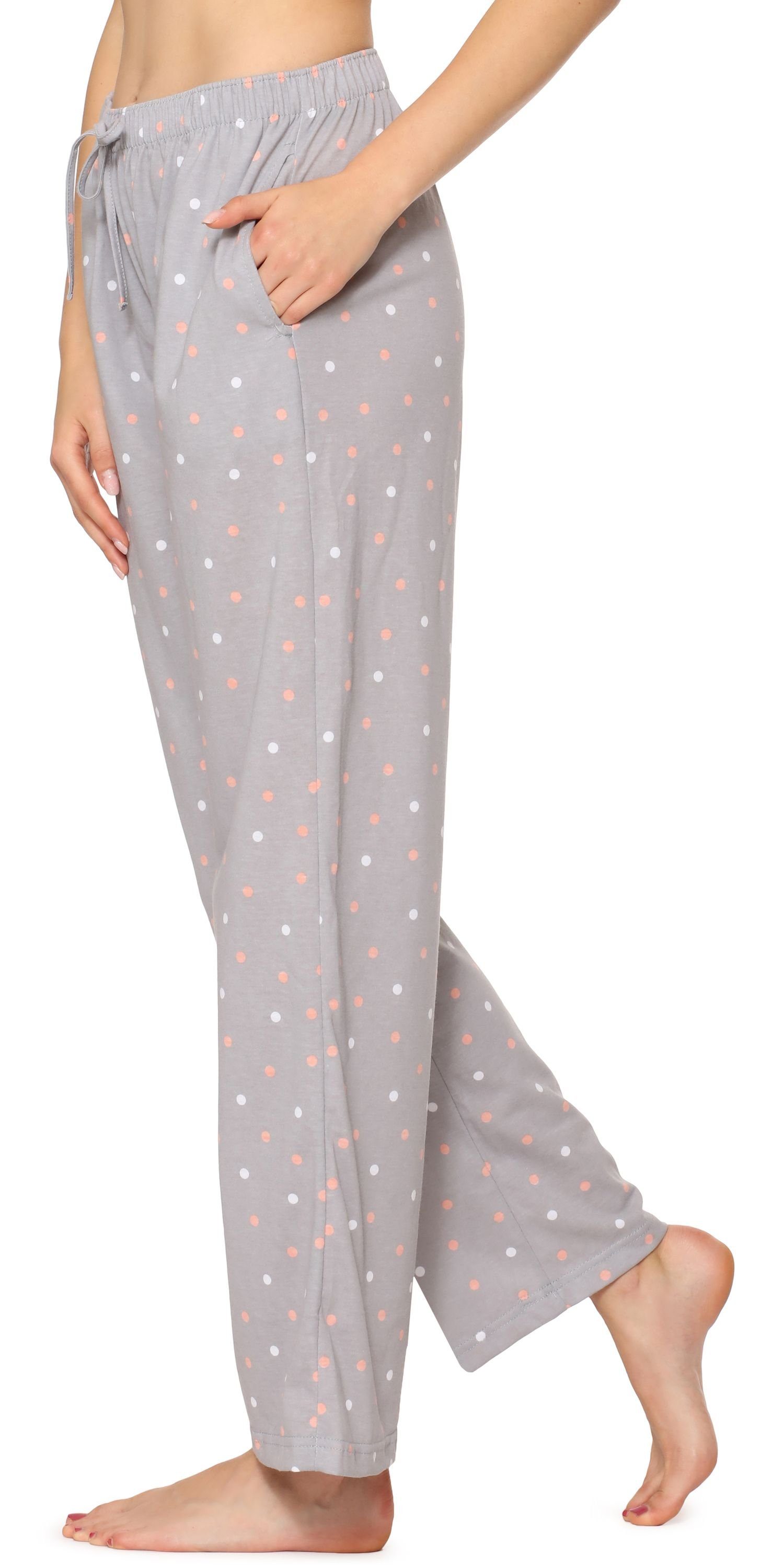 Style Merry Schlafanzugshose elastischer Grau/Punkte Damen Pyjamashorts MPP-001 (1-tlg) Bund