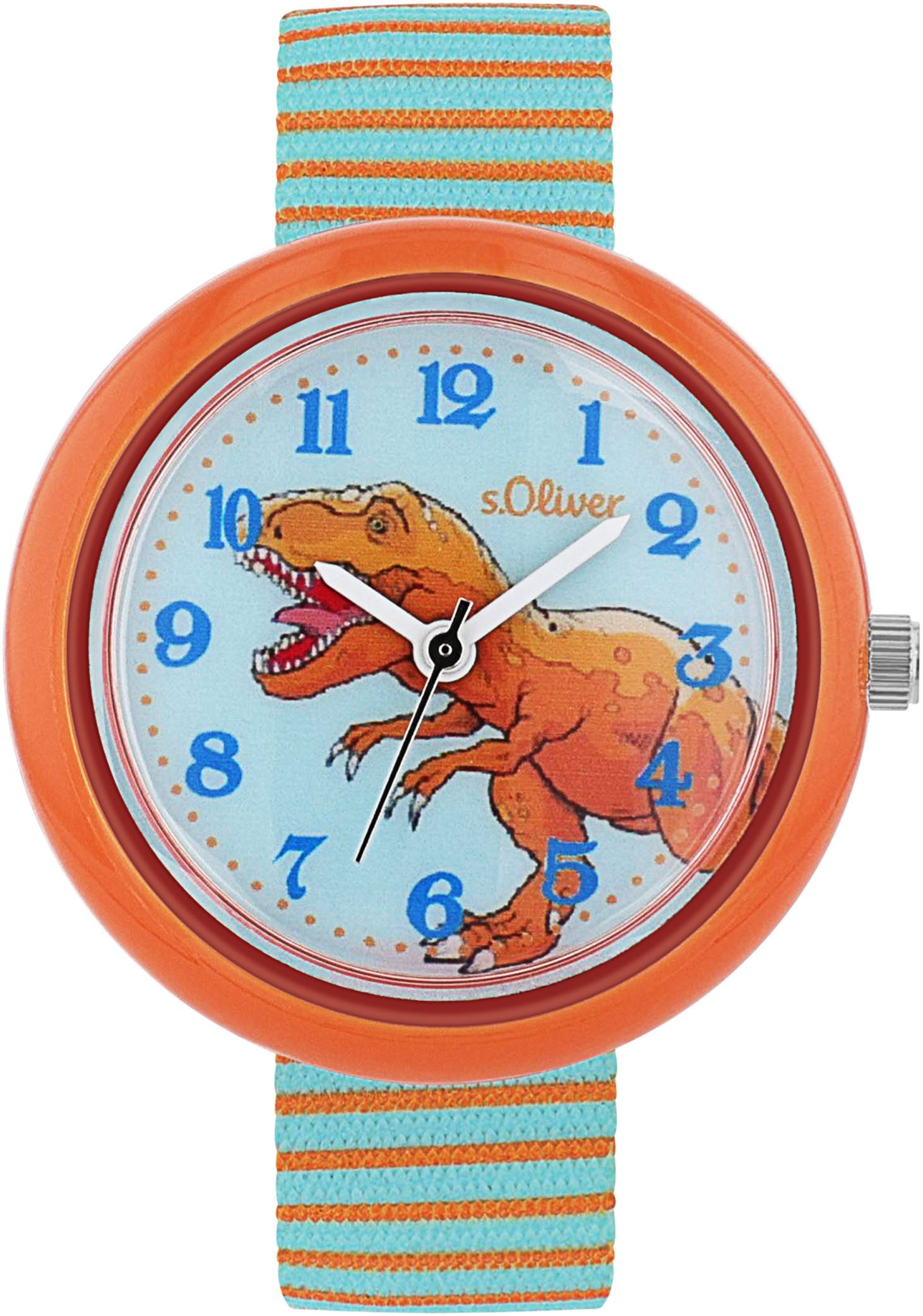 s.Oliver Quarzuhr 2038608, Armbanduhr, Kinderuhr, Jungenuhr, Dinosaurier, Geschenkidee