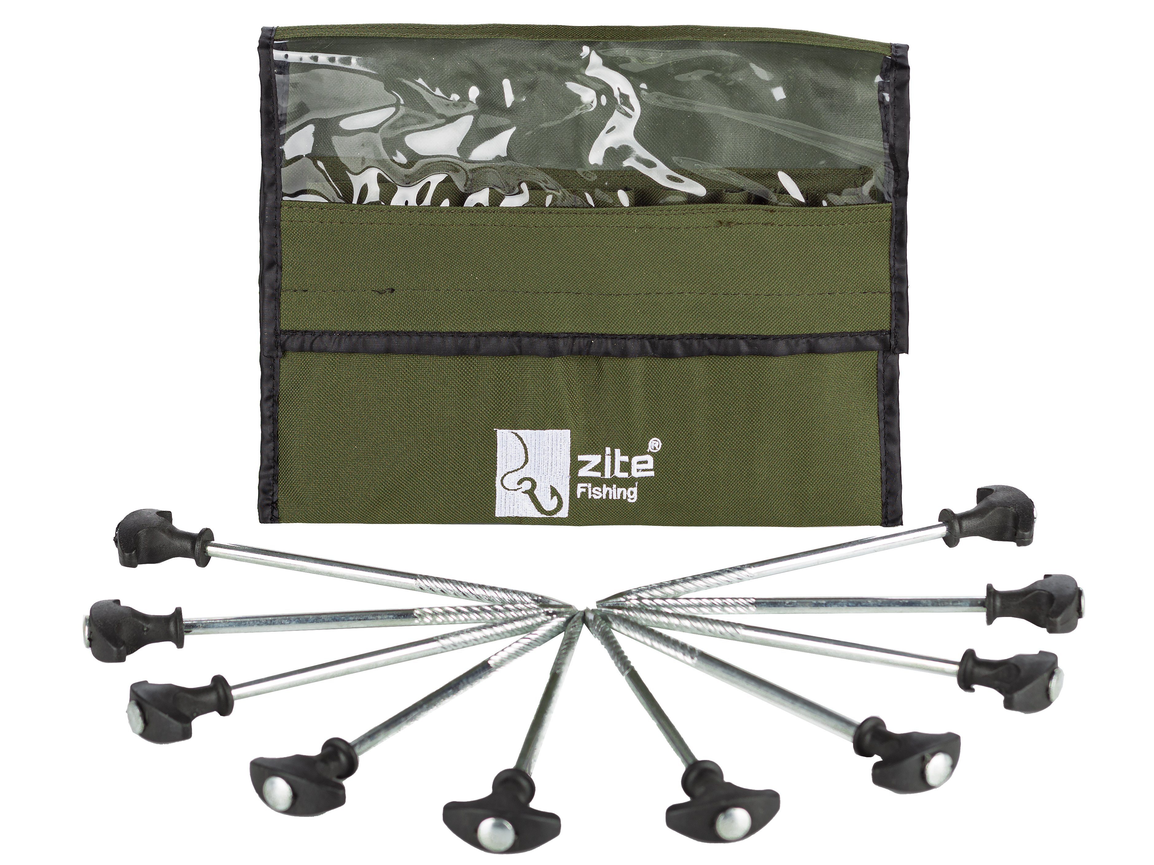 Zite Zelthering T-Pegs, (Set mit Tasche, 10-St), für schnellen Halt, egal wo