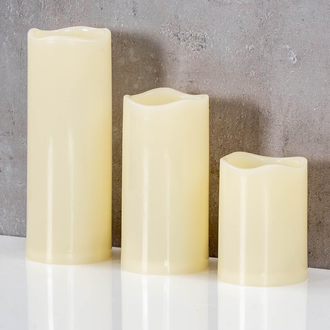 Levandeo® LED-Kerze, 3er Set Flammenlose LED Kerzen Timer Warmweiß Stumpenkerzen