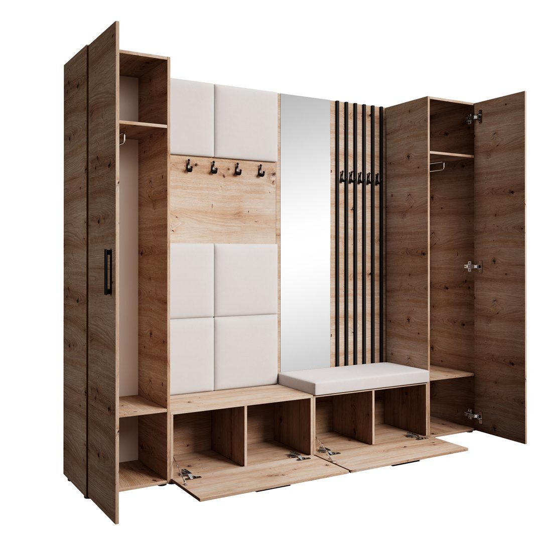 Beautysofa Garderobenschrank mit gepolsterten Paneelen und günstig online kaufen
