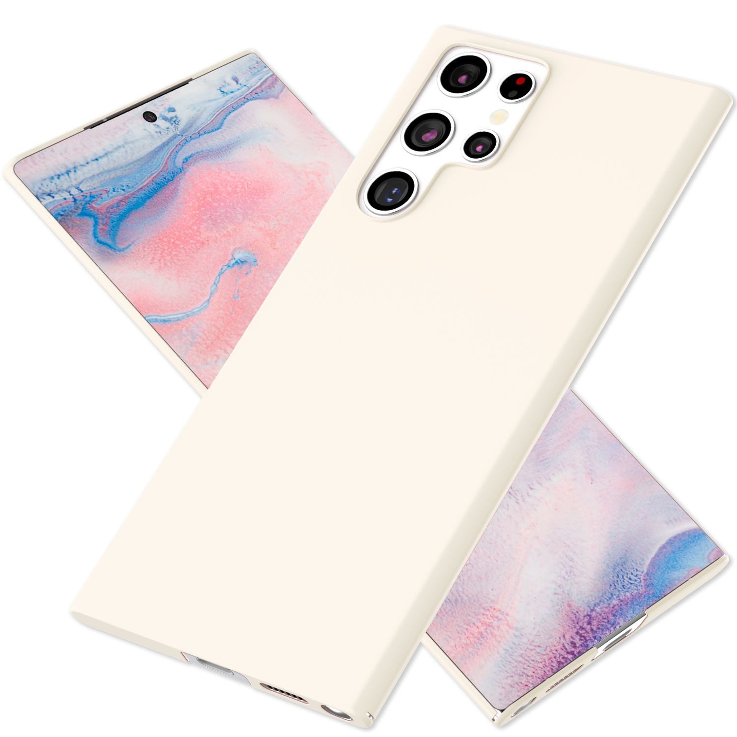 Nalia Smartphone-Hülle Samsung Galaxy S22 Ultra 17,3 cm (6,8 Zoll), Ultra Dünne 0,5mm Hülle / Mattes Hardcase / Silk Touch / Extra Leicht