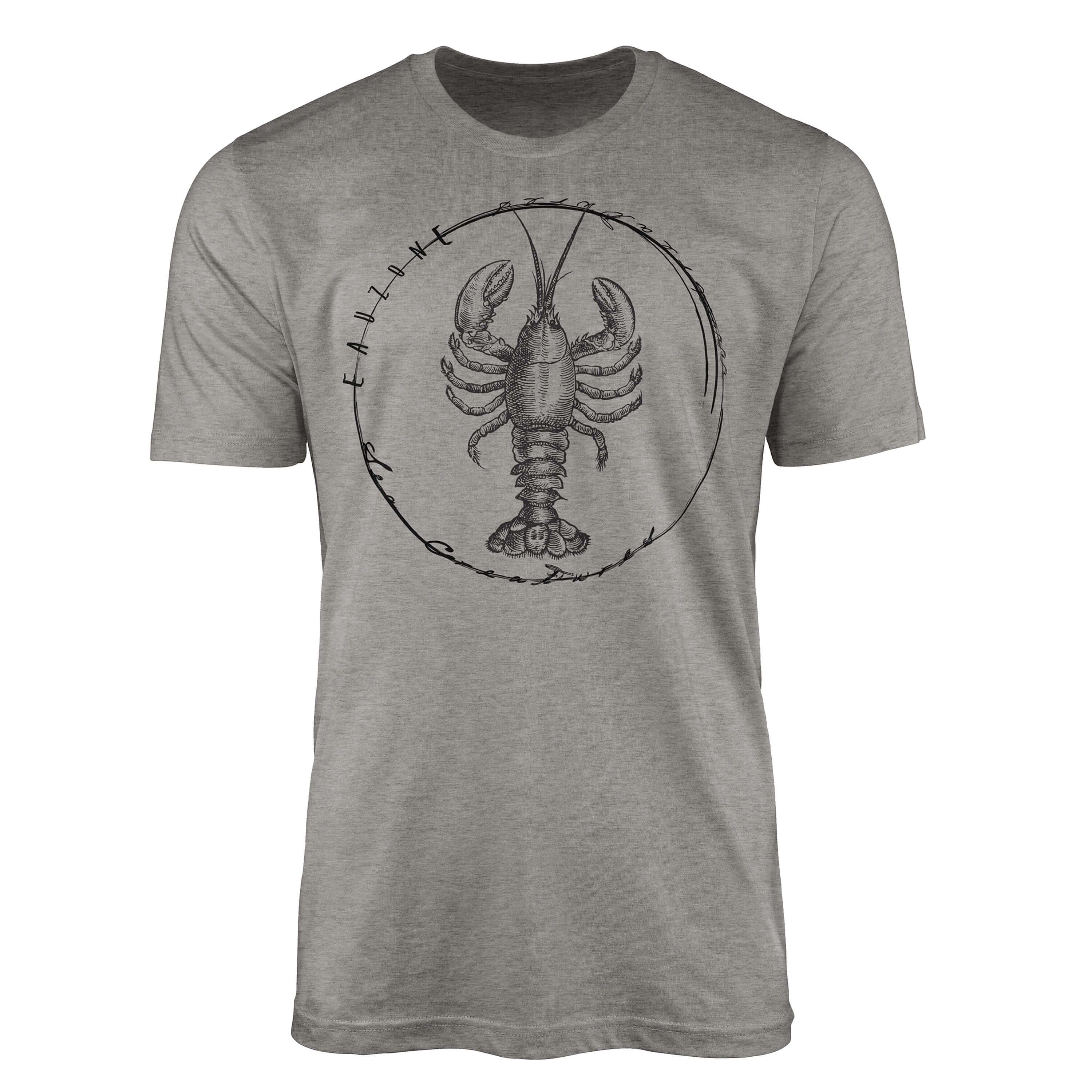 Sinus Art Schnitt Fische Serie: Struktur 077 feine T-Shirt sportlicher / - T-Shirt Creatures, Sea Sea Ash Tiefsee und