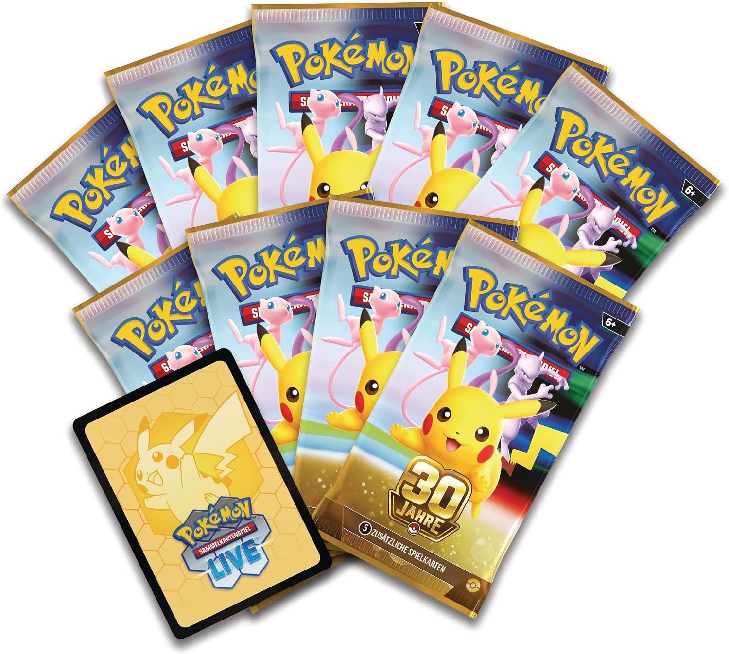 POKÉMON Sammelkarte Pokémon Top-Trainer-Box 30 Jahre 30th anniversary ETB TTB Pokemon, Jubiläumsbox mit 9 Boostern, Nidorina-Promokarte & Zubehör – Bild 5 von 5