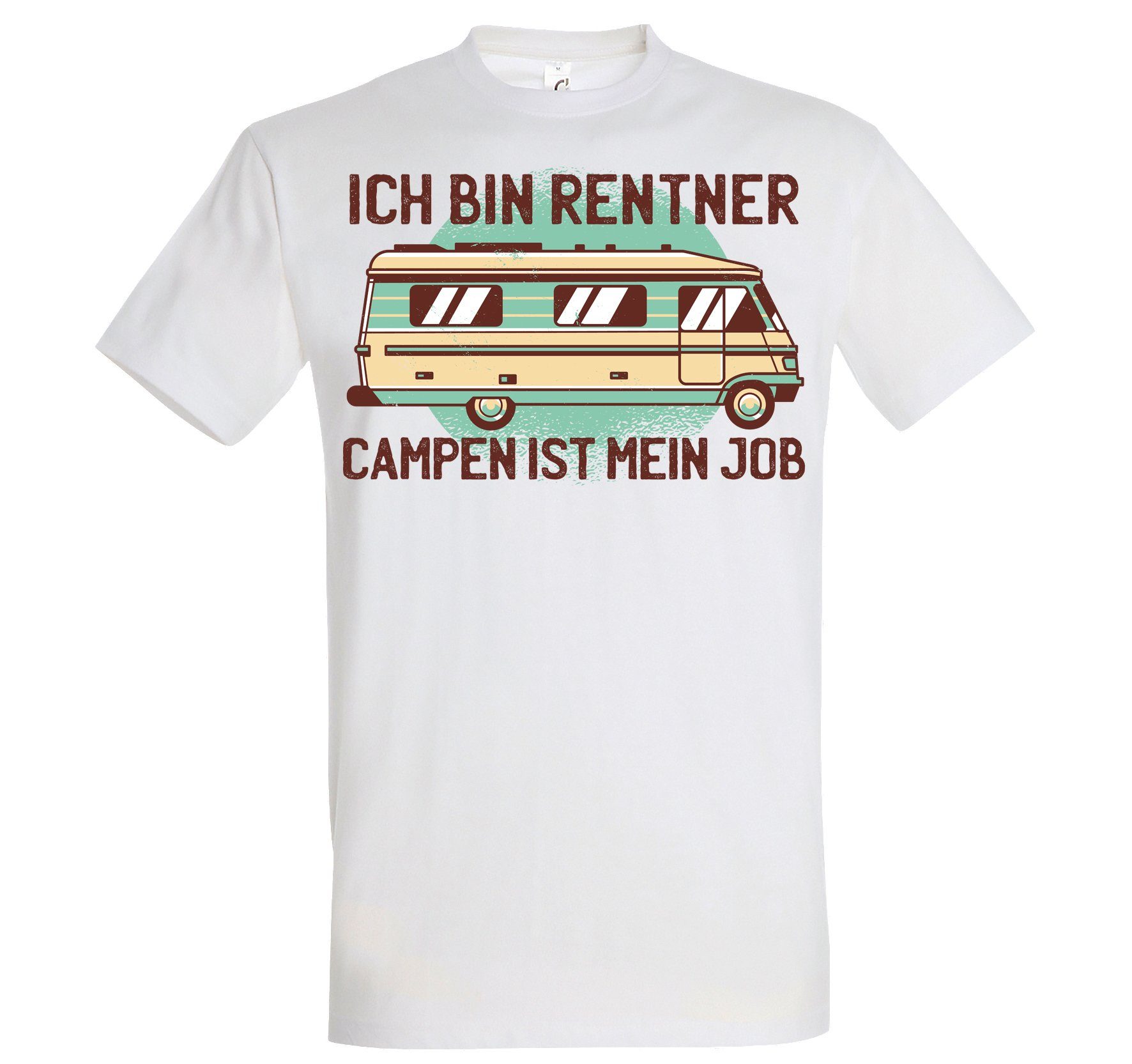 ist Frontdruck mit mein Weiss T-Shirt Herren Rentner Youth T-Shirt Ich Job Campen Trendigem Designz bin