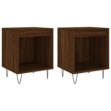 vidaXL Nachttisch Nachttische 2 Stk Braun Eichen-Optik 40x35x50 cm Holzwerkstoff