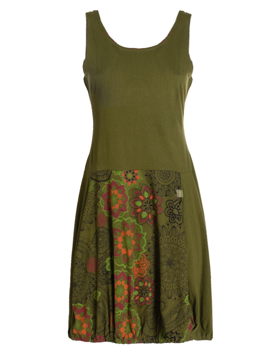Ballonkleid Damen Kleid Baumwolle geblümt Ballonkleid ärmellos