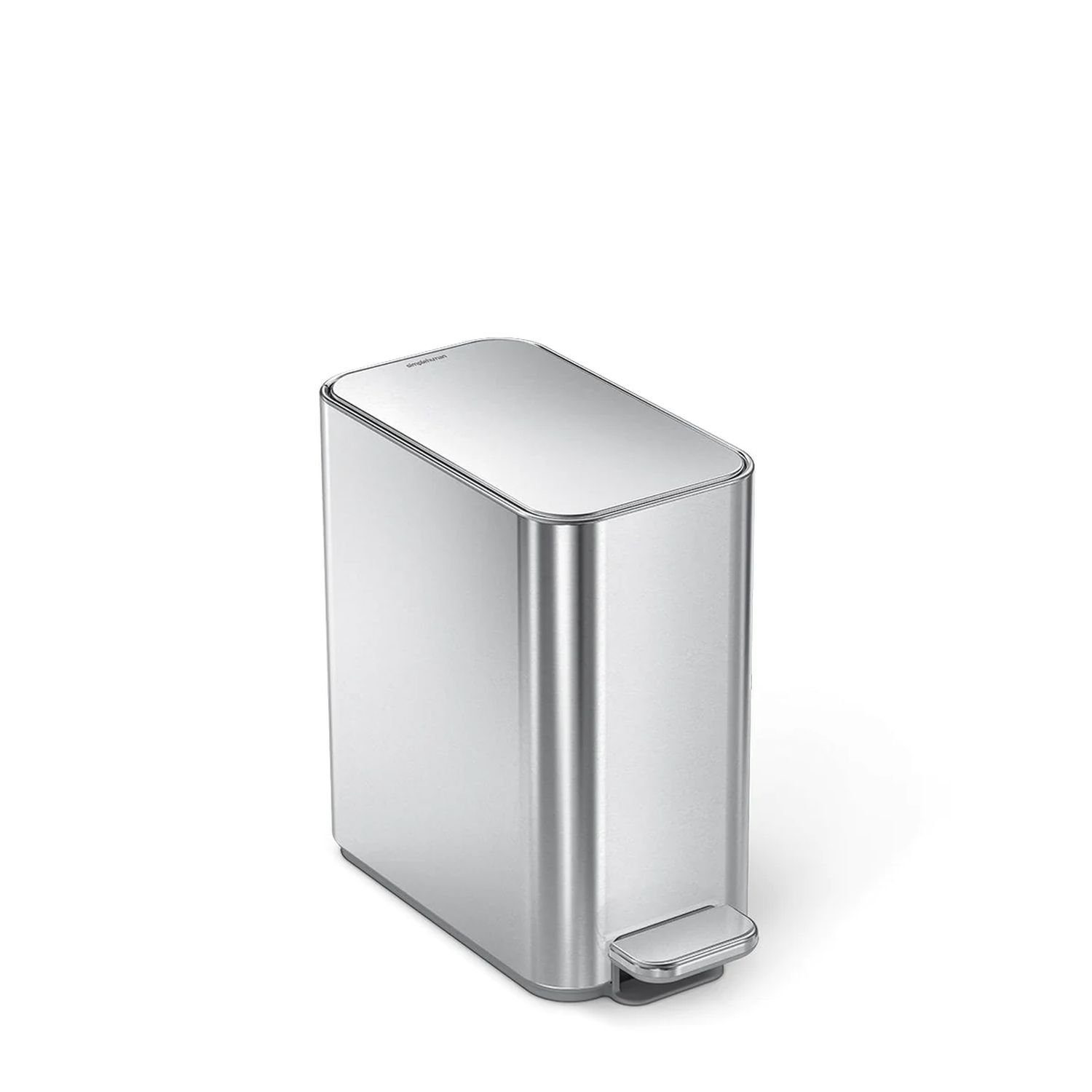 simplehuman Mülleimer Schmaler Treteimer 5 l Gebürsteter Edelstahl