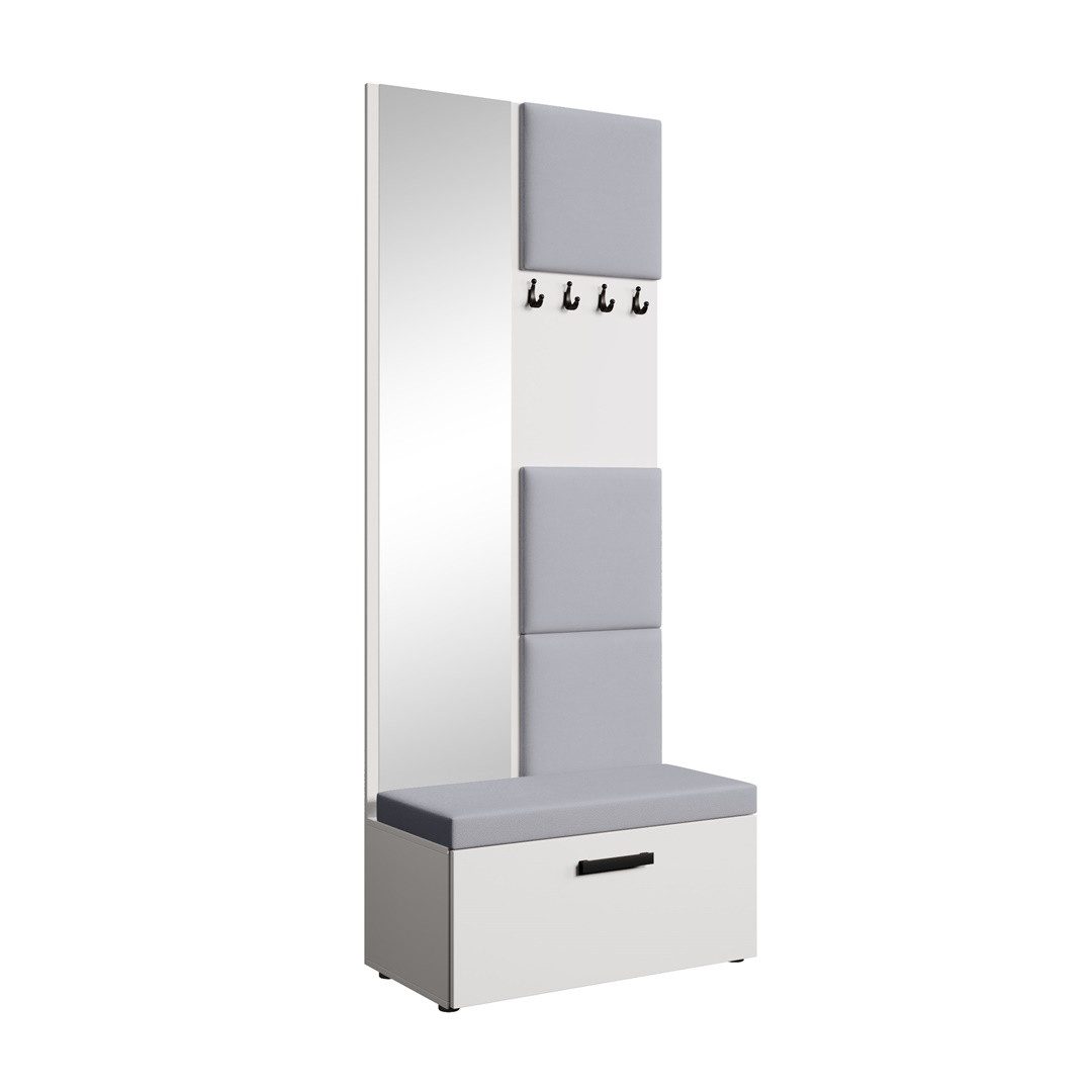 Beautysofa Garderobenschrank MARGARET III mit gepolsterten Paneelen, Spiege günstig online kaufen