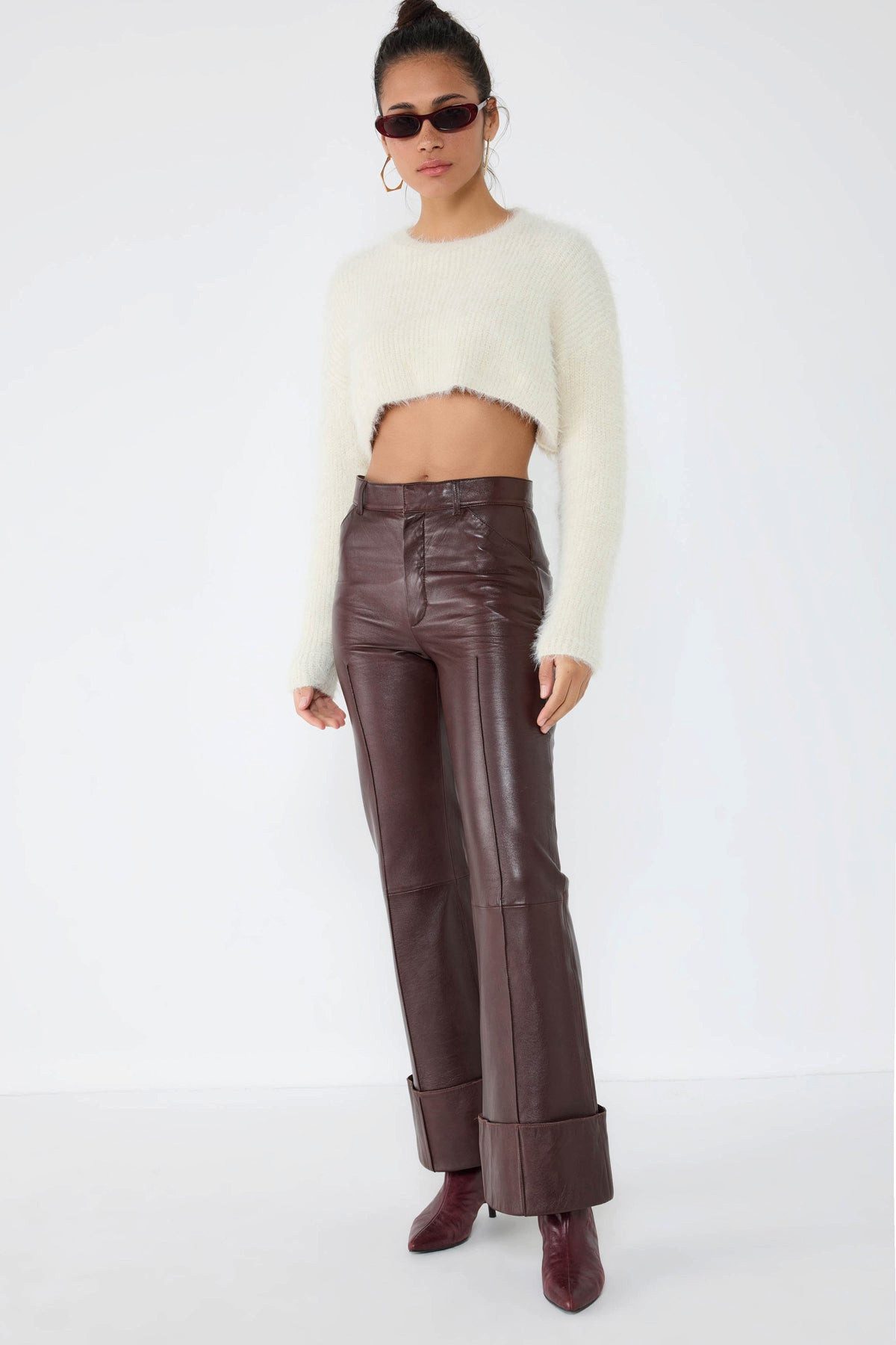 No Matter What Sweater Crop-Pullover mit Rundhalsausschnitt