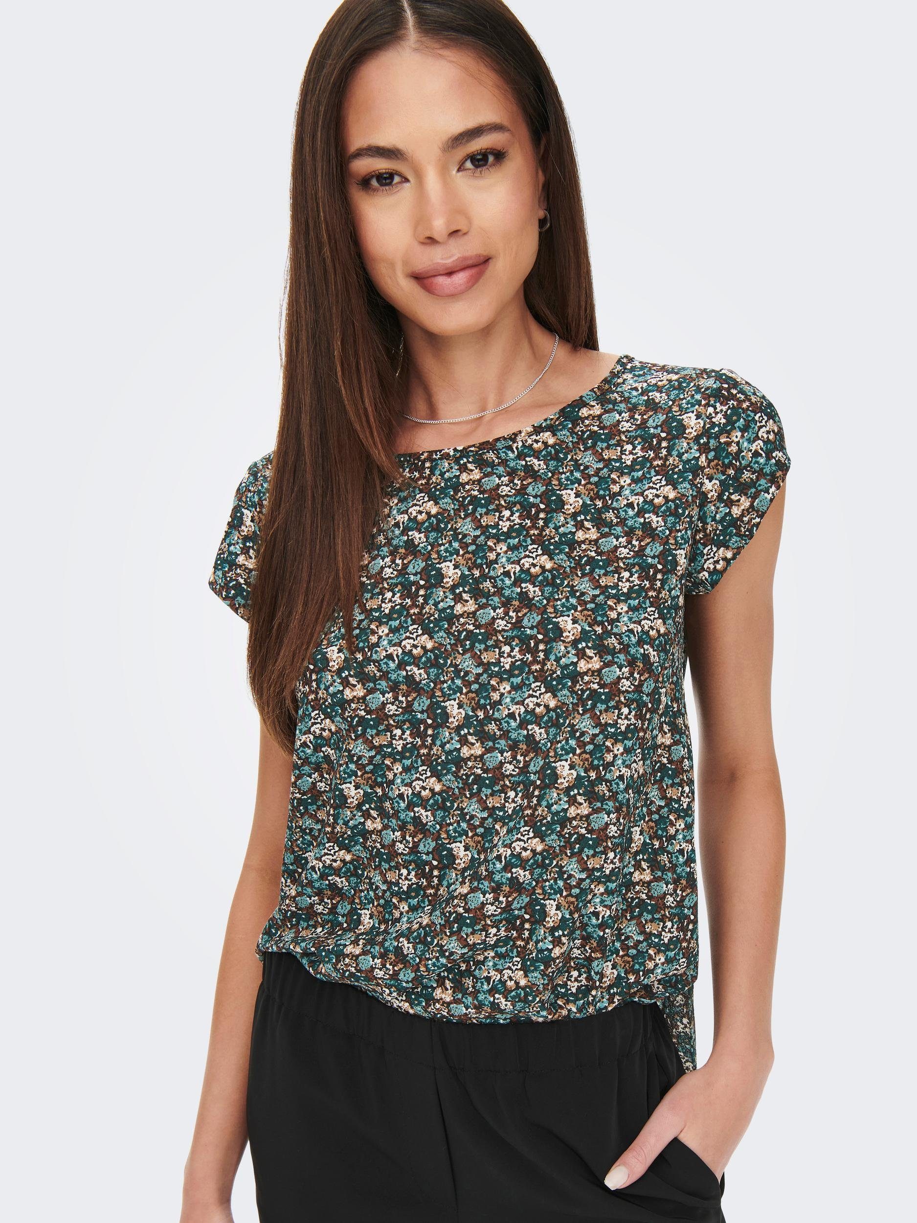 ONLY Shirtbluse ONLVIC S/S AOP TOP NOOS PTM mit Print Balsam Green FALL DITSY | 