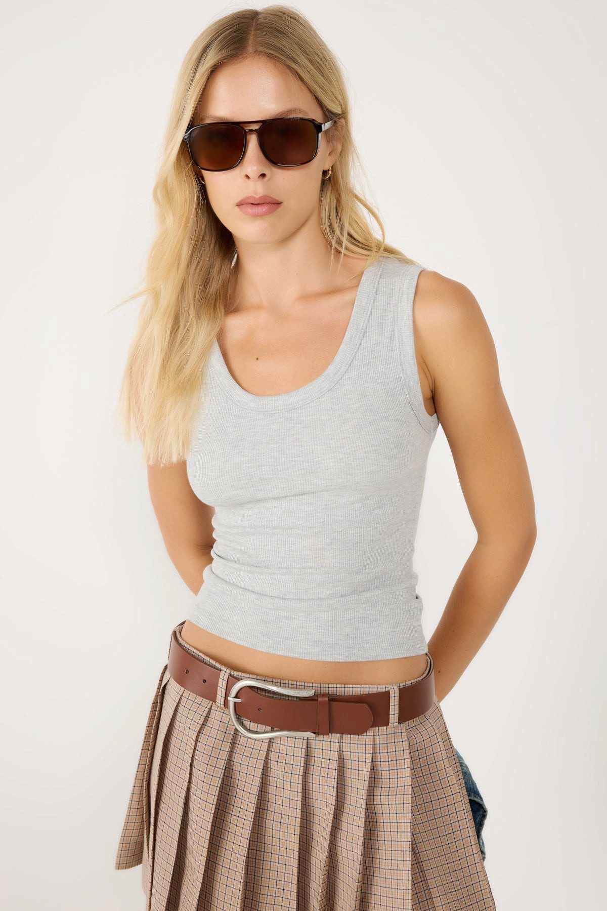Blusenbody Ärmelloses Tanktop mit Rundhalsausschnitt