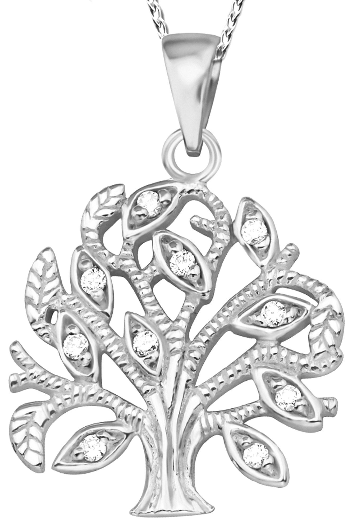 Limana Kette mit Anhänger Damen 925 Silber Kette Lebensbaum Baum des Lebens Halskette (Schmuck inkl. Geschenk-Dose), Damenkette jugendliche Mädchen Geschenk Idee