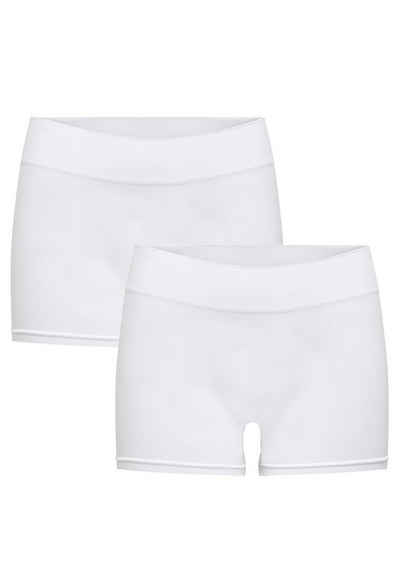 ONLY Leggings Elastische Mini Leggins Shorts 2-er Pack Hotpants Hose ONLVICKY (2-tlg) 3916 in Weiß
