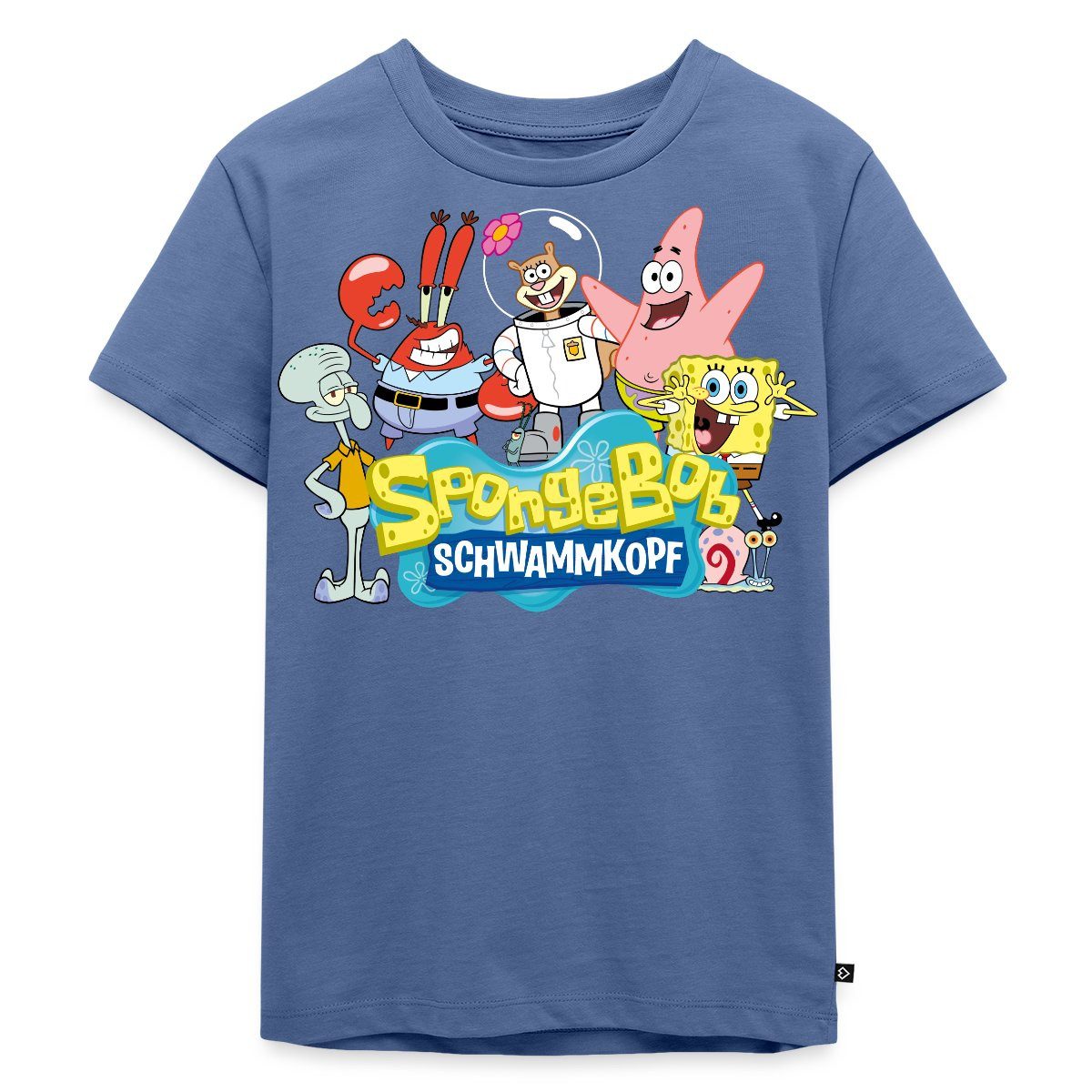 Spreadshirt T-Shirt SpongeBob Schwammkopf Logo Patrick Thaddäus Krabs Kinder Premium T-Shi (1-tlg)