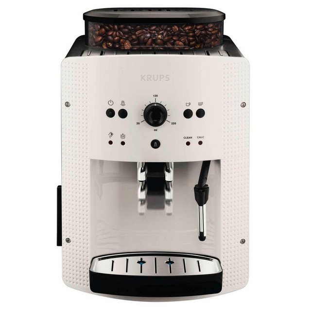 Krups Kaffeevollautomat EA810570 Essential White Kaffeevollautomat, Automatische Abschaltung, Dampfstab, Abnehmbarer Wasserbehälter