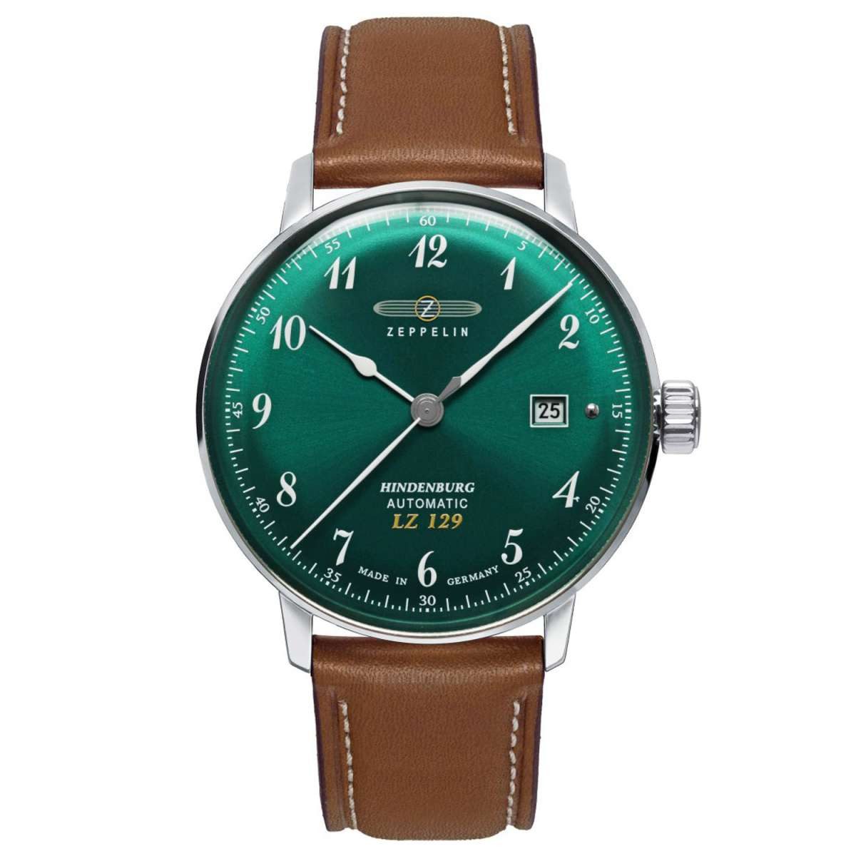 ZEPPELIN Automatikuhr 8056-4, Herrenuhr Automatik Hindenburg LZ129 Braun/Grün