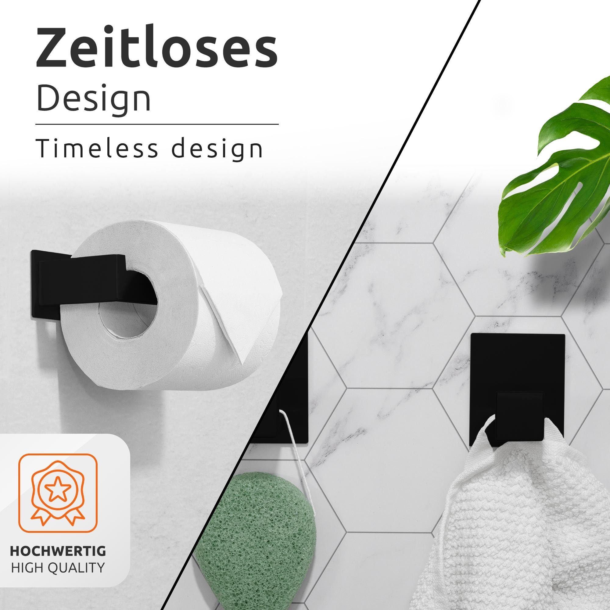 ECENCE Toilettenpapierhalter 1x Toilettenpapierhalter + 2x Handtuchhaken (3 günstig online kaufen