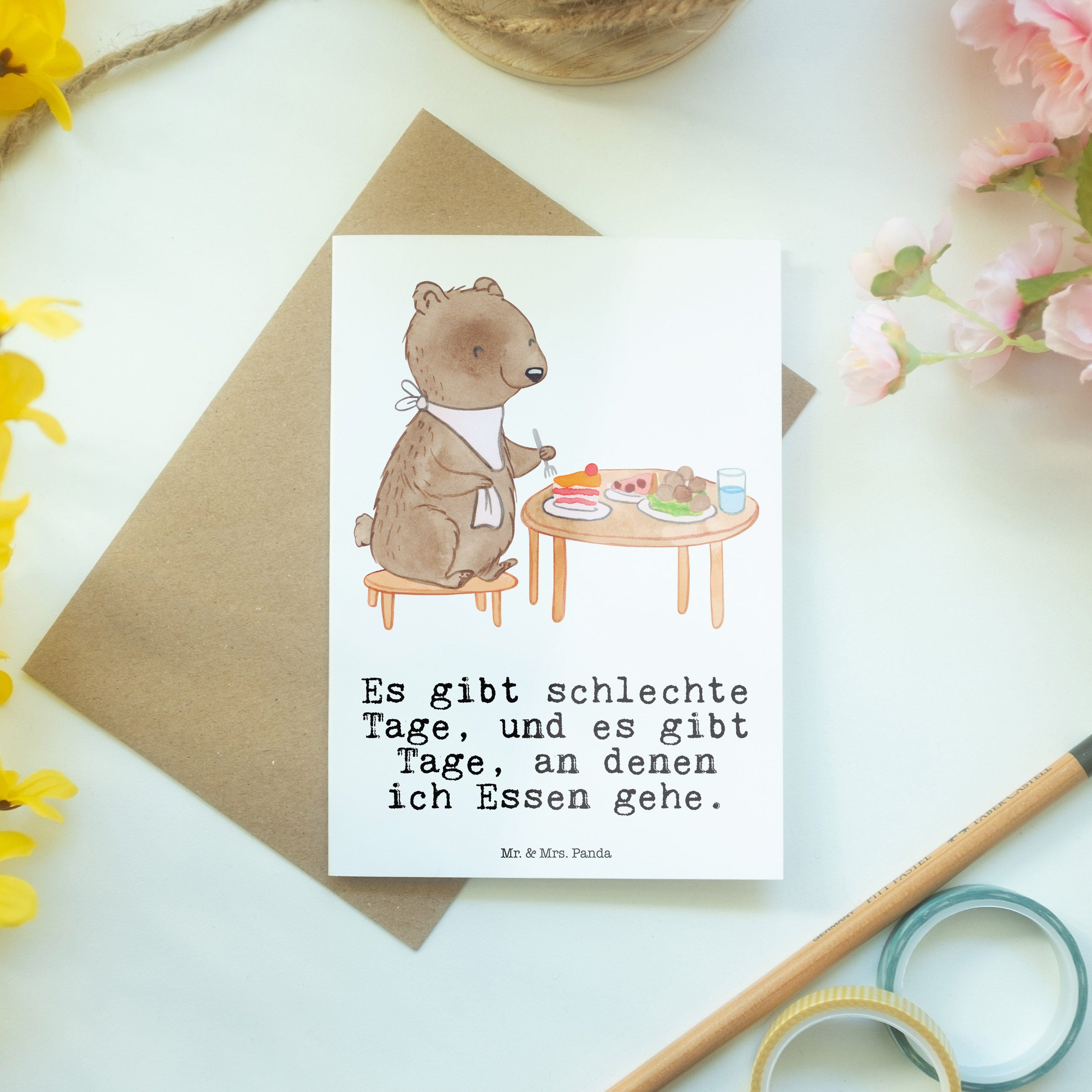 Geschenk, - Tage gehen Mr. Bär Essen Weiß Panda Grußkarte Hochzei Restaurant, Schenken, Mrs. & -