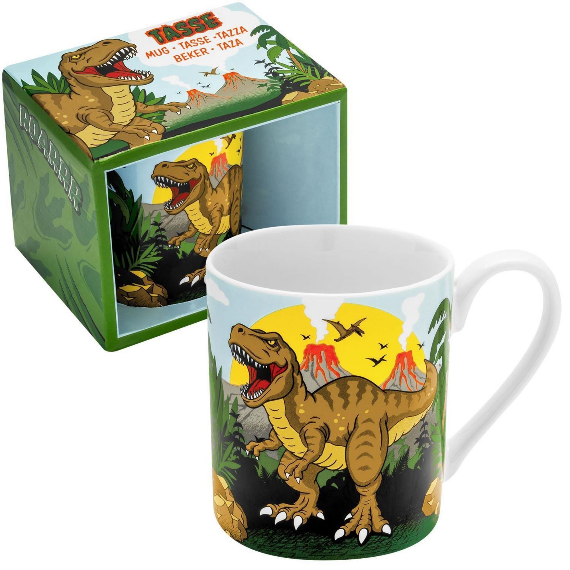 Sheepworld Tasse Kinder Tasse Becher Milch Kakaotasse 20cl Geschenk Sheepworld DINO, Material: Porzellan