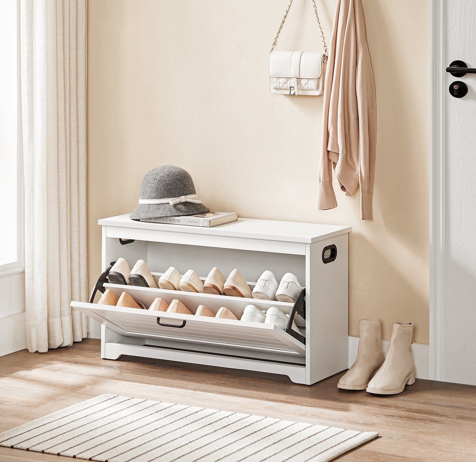 VASAGLE Schuhbank, Sitzbank mit Kappe, mit seitlichen Griffmulden günstig online kaufen