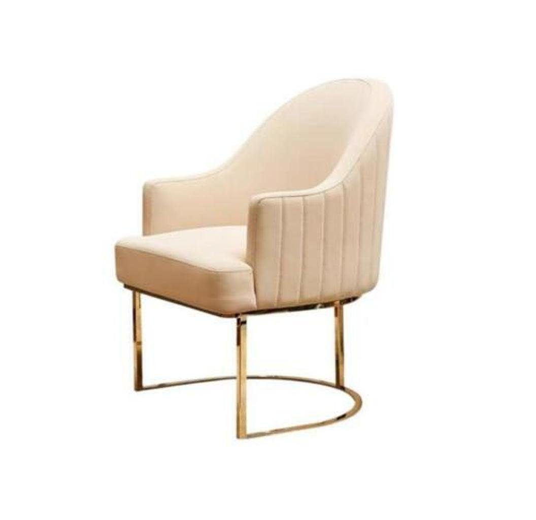 JVmoebel Esszimmersessel Beiger Esszimmer Designer Möbel Polsterstühle Sessel), Stuhl Made Textil in Einsitzer Europa nur (1-St., 1x