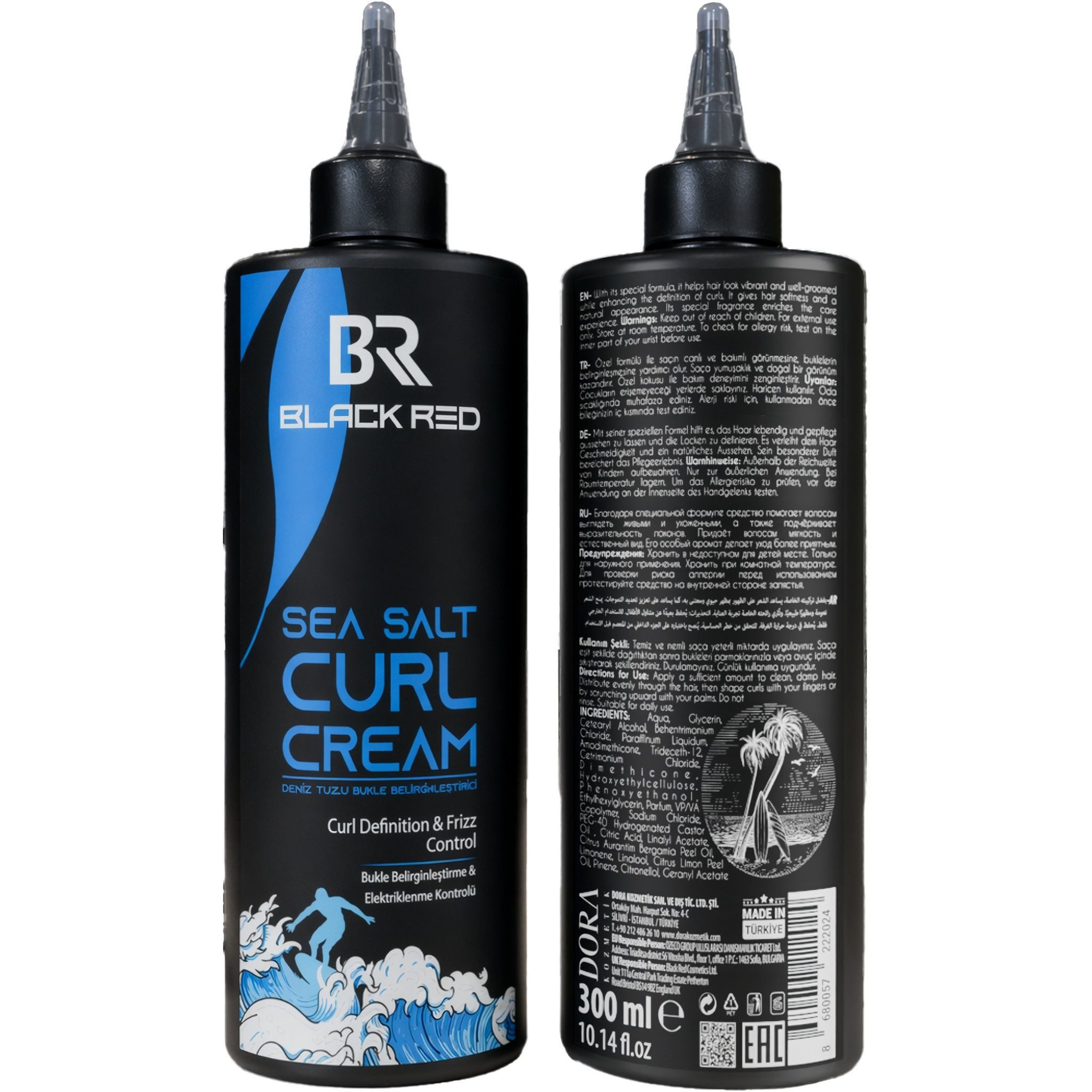 BLACK RED Styling-Creme BLACK RED Sea Salt Curl Cream 300 ml Lockencreme mit Frizz-Kontrolle, 1-tlg., Haarcreme, Haarpflege, Haarvolumen, Haarstyling