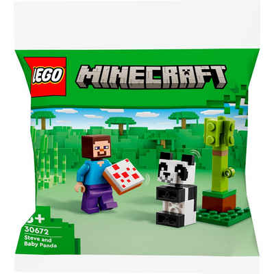 LEGO® Konstruktionsspielsteine Minecraft Steve mit Baby-Panda