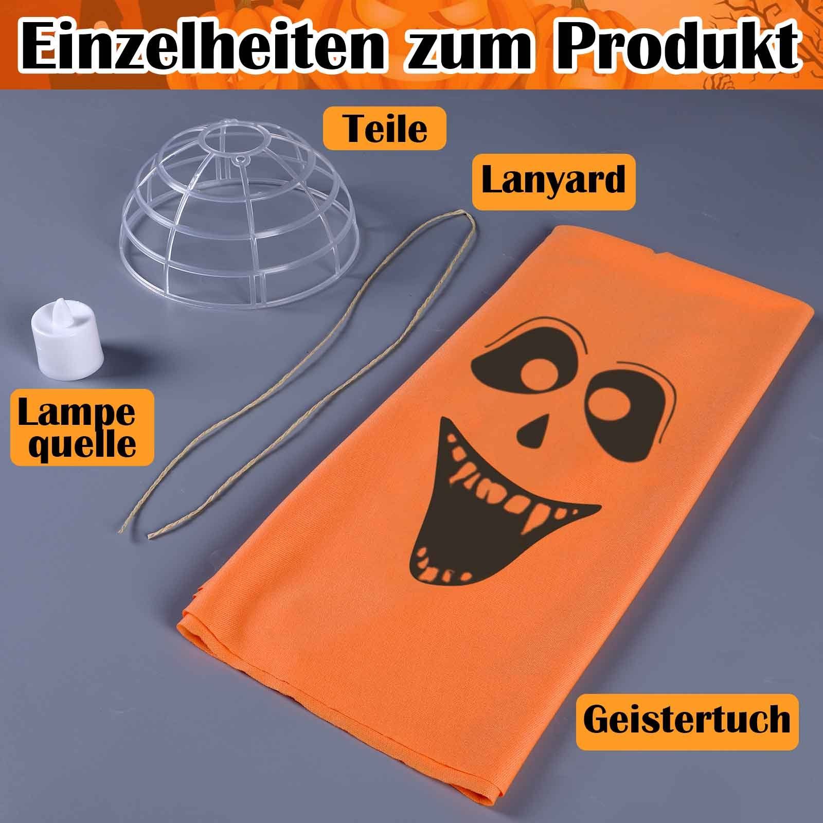 Licht, Party Rosnek Orange Zauberer Halloween Haus Hängendes Dekofigur Geistertuch, Horror für mit gelbem St), (1 Requisiten Dekoration Bar