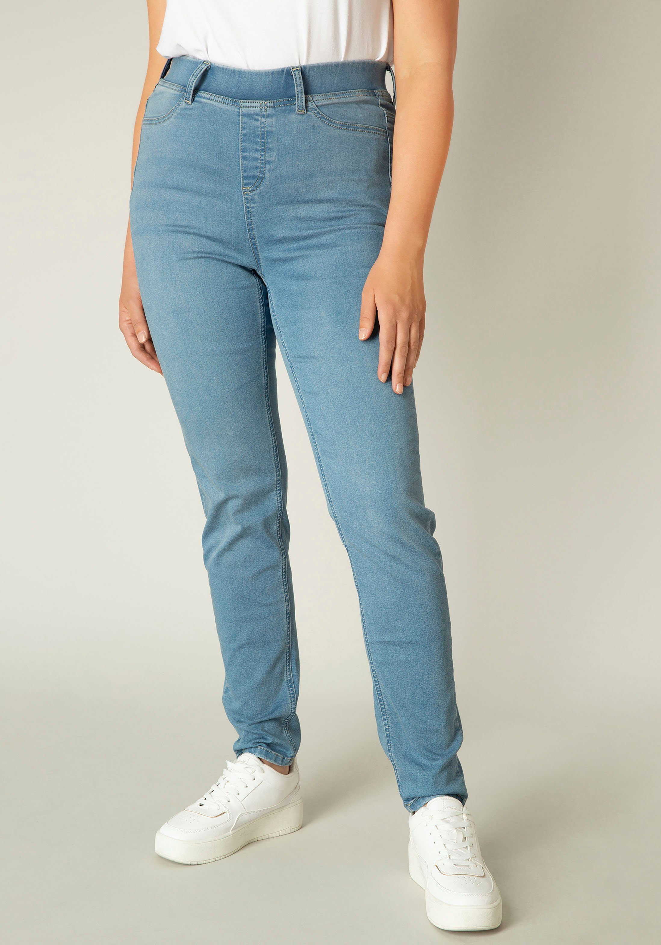 Base Level Curvy Jeansjeggings Tessa Bequeme Schlupfform mit angedeuteten Taschen die nicht auftragen