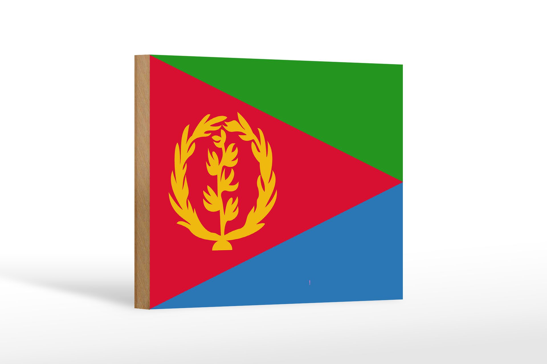 Femer GmbH Holzbild Flagge Eritreas 18x12 cm Flag of Eritrea, Flaggen (1 St), Glatte Holzfaserplatte (MDF), vorn beschichtet