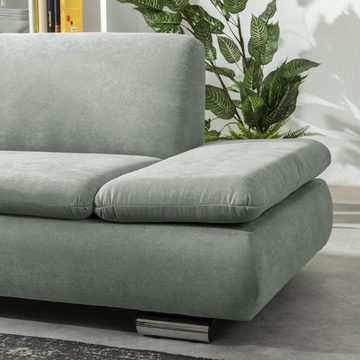 Max Winzer® Ecksofa Terrence Ecksofa links mit Sofa 2,5-Sitzer rechts Flachgewebe hellgrün, 1 Stück, Made in Germany